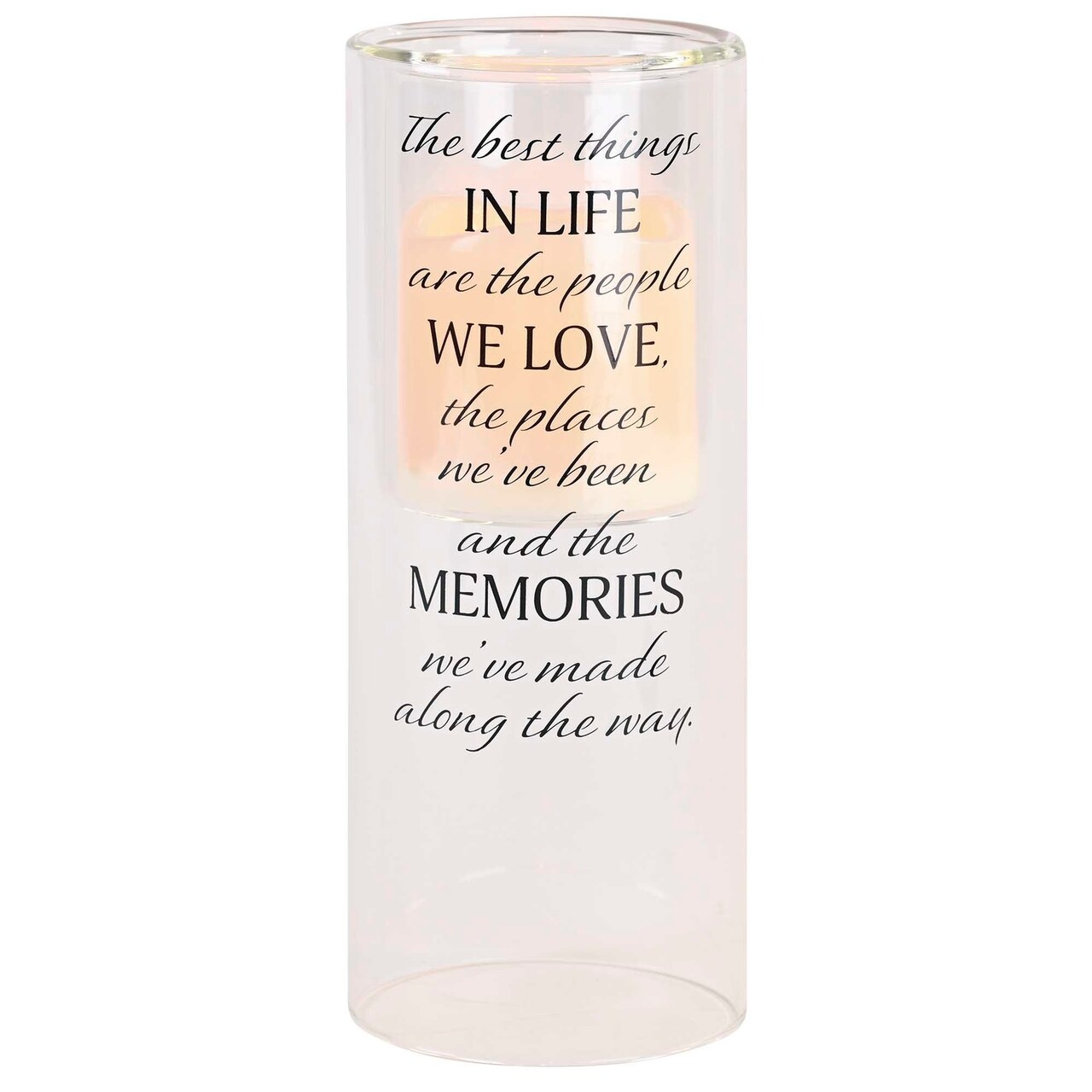 Edge Collection - 10" x 4" - Clear - Christmas Nativity Candleholder with Message - 1 Piece